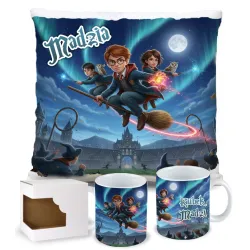 Magiczny zestaw prezentowy Poduszka i Kubek dla czarodzieja do szkoły magii